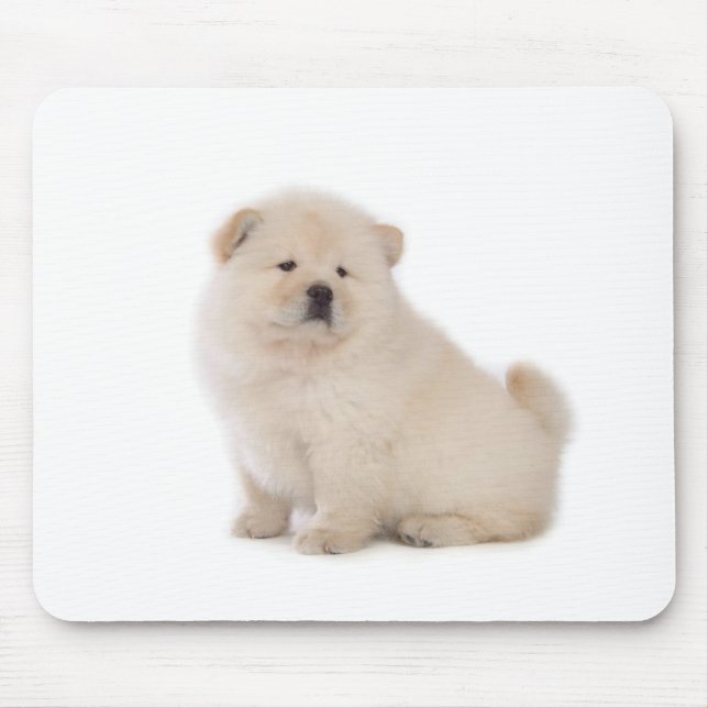 niedlicher weißer Chow-Chow Chow-Chow Mousepad (Vorne)