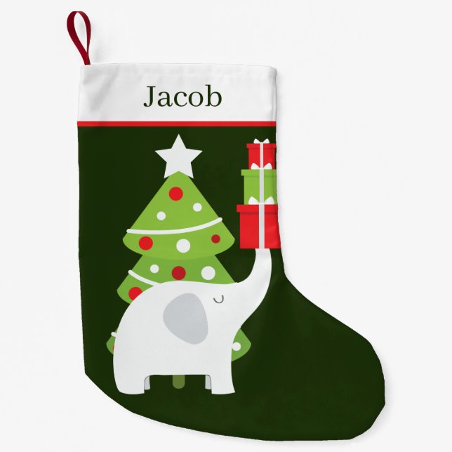 niedlicher weißer Elefant Kleiner Weihnachtsstrumpf (Vorderseite)