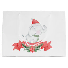 Niedlicher weißer Elefant | Weihnachten Große Geschenktüte