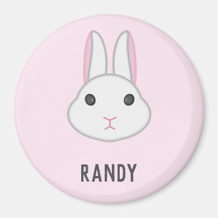Niedlicher weißer Hase in Rosa Magnet