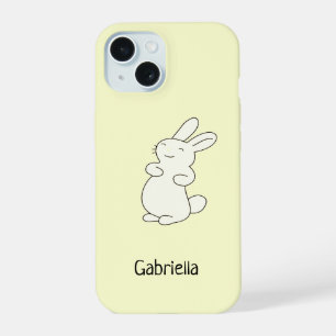 Niedlicher weißer Hengst personalisierter Name gel iPhone 15 Hülle