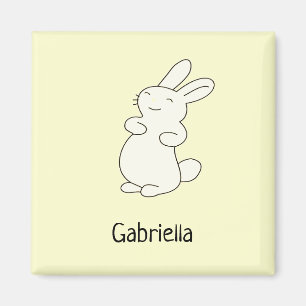 Niedlicher weißer Hengst personalisierter Name gel Magnet