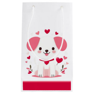 Niedlicher, weißer Hündchen Kleine Geschenktüte