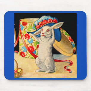 niedlicher weißer Hut mit großem Hut Mousepad