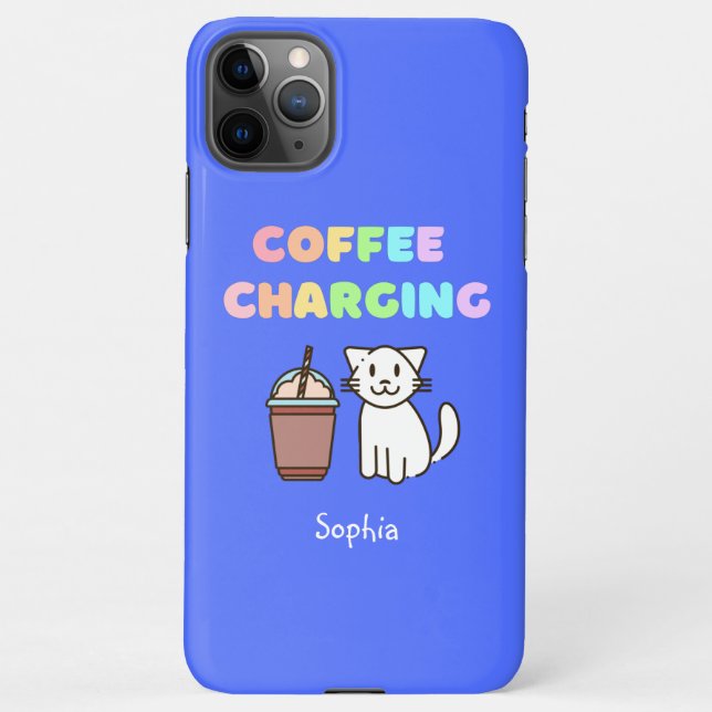 Niedlicher weißer Kaffee Coffein Rainbow iPhone Hülle (Rückseite)