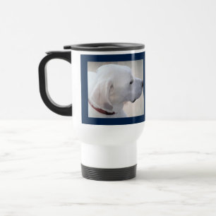 Niedlicher weißer Labrador Hund Profil Proud Vater Reisebecher