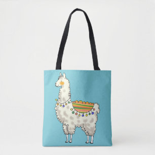 niedlicher weißer Lama-Cartoon Tasche