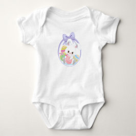 NIEDLICHER WEISSER OSTBUNNY IM OSTEREI BABY STRAMPLER
