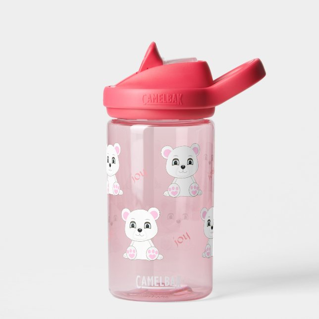 Niedlicher Weißer Polar Bär Wasserflasche Trinkflasche (Links)