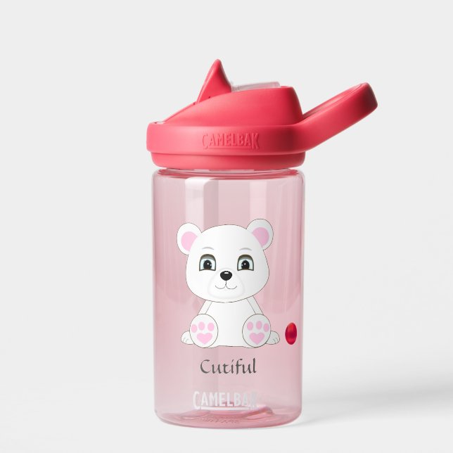 Niedlicher Weißer Polar Bär Wasserflasche Trinkflasche (Links)
