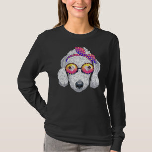 Niedlicher weißer Poodle-Hund mit Brille T-Shirt
