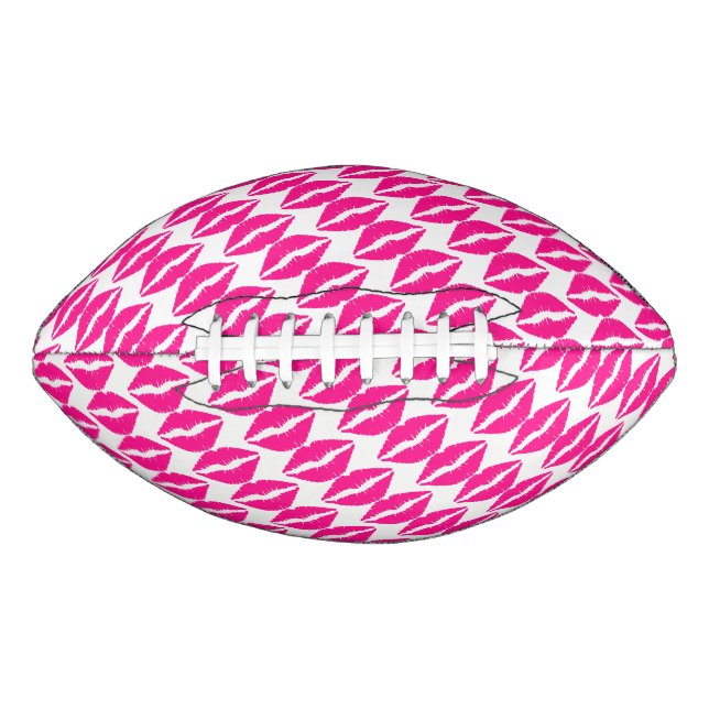 Niedlicher, weißer Rosa Küsse Muster Krawatte Case Football (Vorderseite)