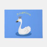 Niedlicher weißer Schwan mit KronenCartoon