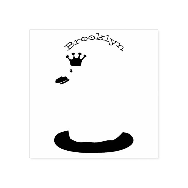 Niedlicher weißer Schwan mit KronenCartoon Gummistempel (Prägung)