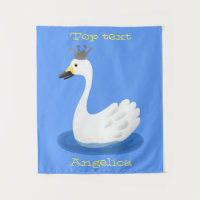 Niedlicher weißer Schwan mit KronenCartoon