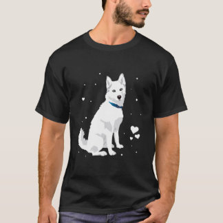 Niedlicher Weißer Siberischer Husky Weißer Schneeh T-Shirt