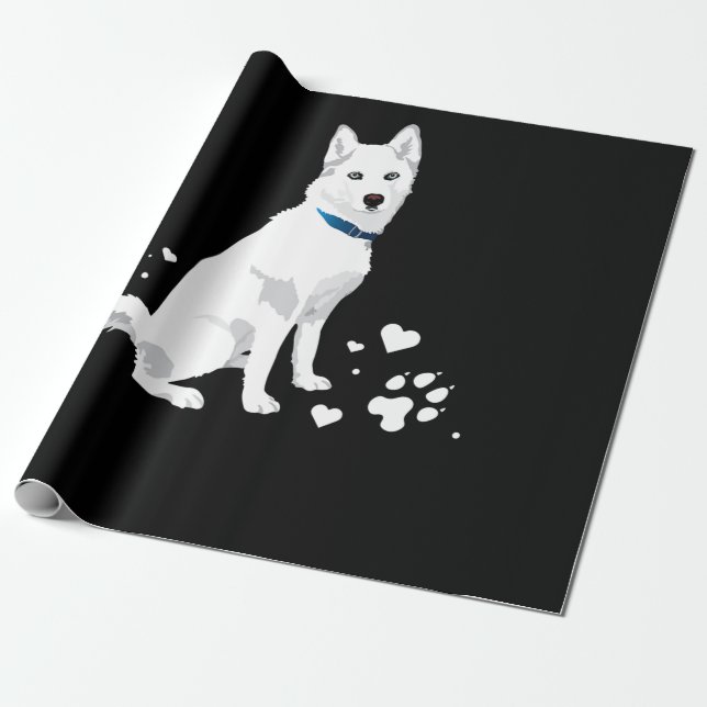 Niedlicher weißer sibirischer Husky - Sweet White  Geschenkpapier (Ungerollt)
