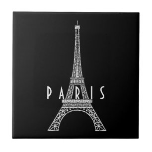 Niedlicher weißer Turm Paris Eiffel Fliese