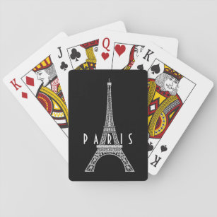 Niedlicher weißer Turm von Paris Spielkarten