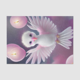 Niedlicher Weißer und rosa Baby Bird Geburtstag Seidenpapier