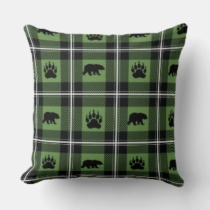 Niedlicher, weißer und schwarzer Bär, Flanell mit  Kissen
