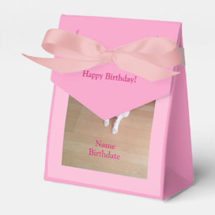 Niedlicher weißer Welpenhund Pink Girly Kindergebu Geschenkschachtel