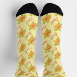 Niedlicher weißgelber individuelle Name Socken