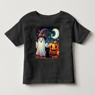 Niedlicher, weißlicher Halloween-Kürbis, Katzenkür Kleinkind T-shirt
