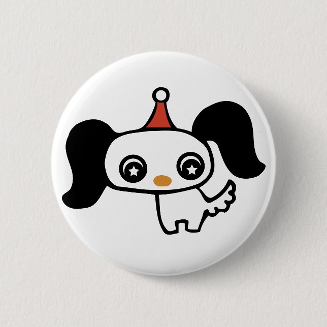 niedlicher Welpe Button (Vorderseite)