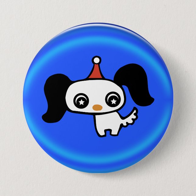 niedlicher Welpe Button (Vorderseite)