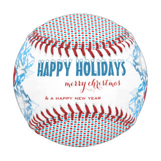 Niedlicher Welpe Cartoon Schneeweihnachtsferien Baseball