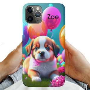 Niedlicher Welpe mit Ballons - süß Case-Mate iPhone Hülle