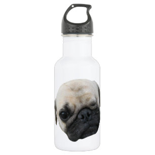 Niedlicher Welpe Mops Dog Friend ... か わ い い 犬 子 Edelstahlflasche