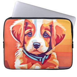 Niedlicher Welpe-Pop Art Laptopschutzhülle