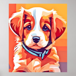 Niedlicher Welpe-Pop Art Poster
