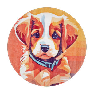 Niedlicher Welpe-Pop Art Schneidebrett