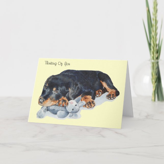niedlicher Welpe rottweiler Karte (Vorderseite)