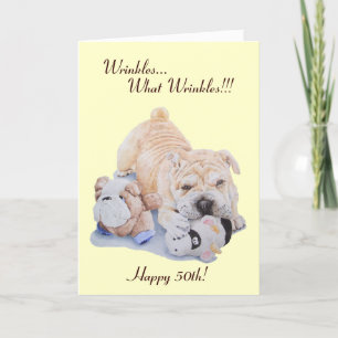 Niedlicher Welpe shar pei Hunde- und Teddylustiges Karte