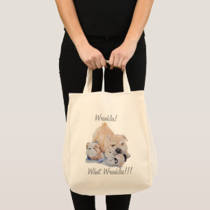 Niedlicher Welpe shar pei Teddybärn-Spaßslogan Tragetasche