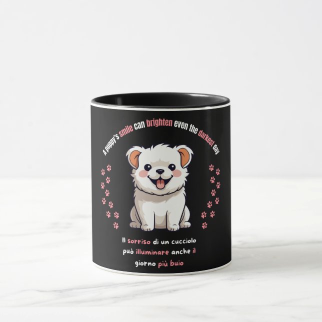 Niedlicher Welpe Tasse (Zentrum)