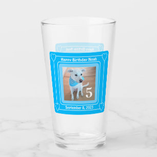Niedlicher Welpen Hund Foto Happy Geburtstag Numme Glas