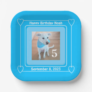 Niedlicher Welpen Hund Foto Happy Geburtstag Numme Pappteller
