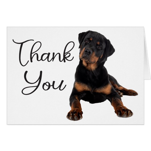 Niedlicher Welpen Hund Rottweiler Vielen Dank (Vorderseite (Horizontal))