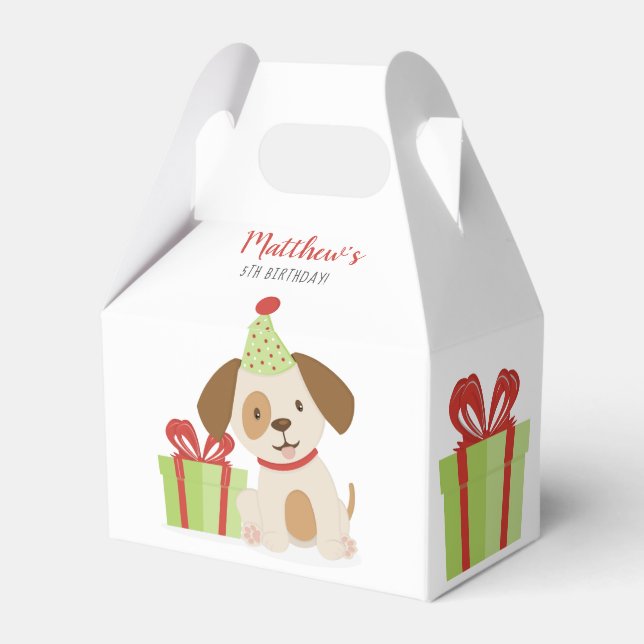 Niedlicher WelpenGeburtstag Geschenkschachtel (Rückseite)