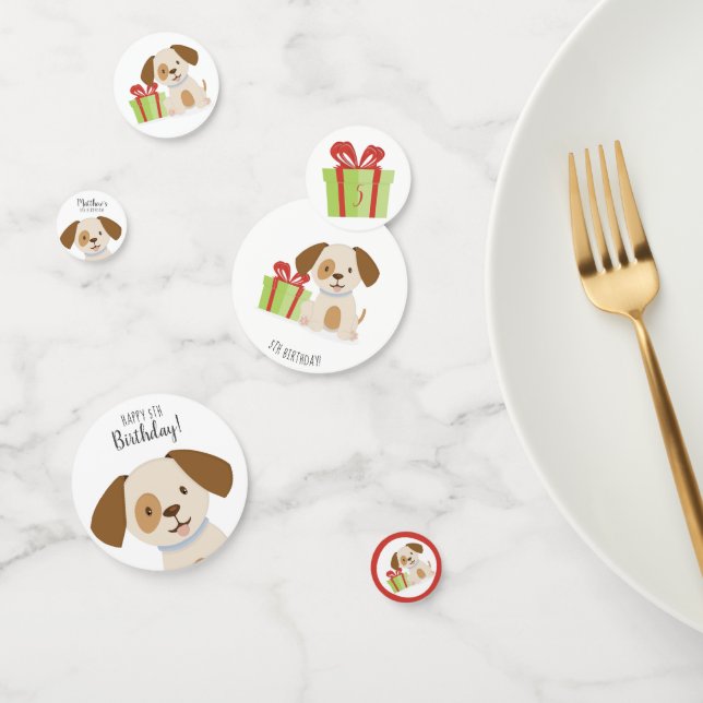 Niedlicher WelpenGeburtstag Konfetti (Gruppe)