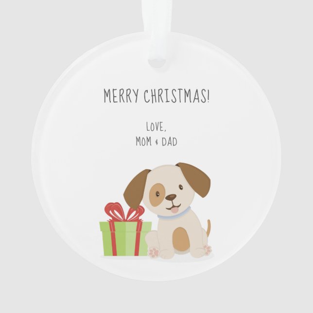 Niedlicher WelpenGeburtstag Ornament (Rückseite)