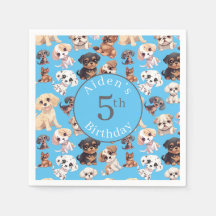 Niedlicher Welpenhund Birthday Blue