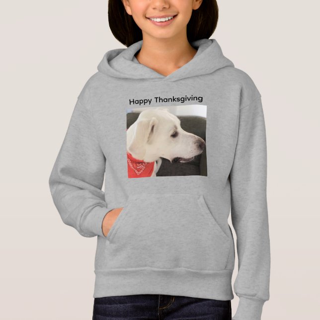 Niedlicher Welpenhund Erntedank Hoodie (Vorderseite)