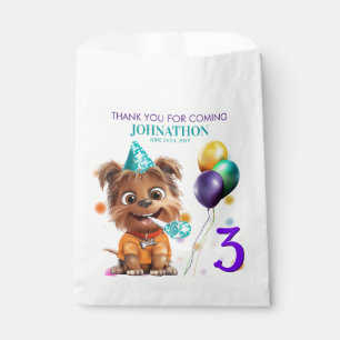 Niedlicher Welpenhund Geburtstagsparty Geschenktütchen