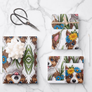 Niedlicher Welpenhund Geschenkpapier Set